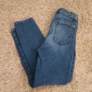 7 For All Mankind The Ankle Skinny Womens‎ 27 Mid-Rise Blue Jeans